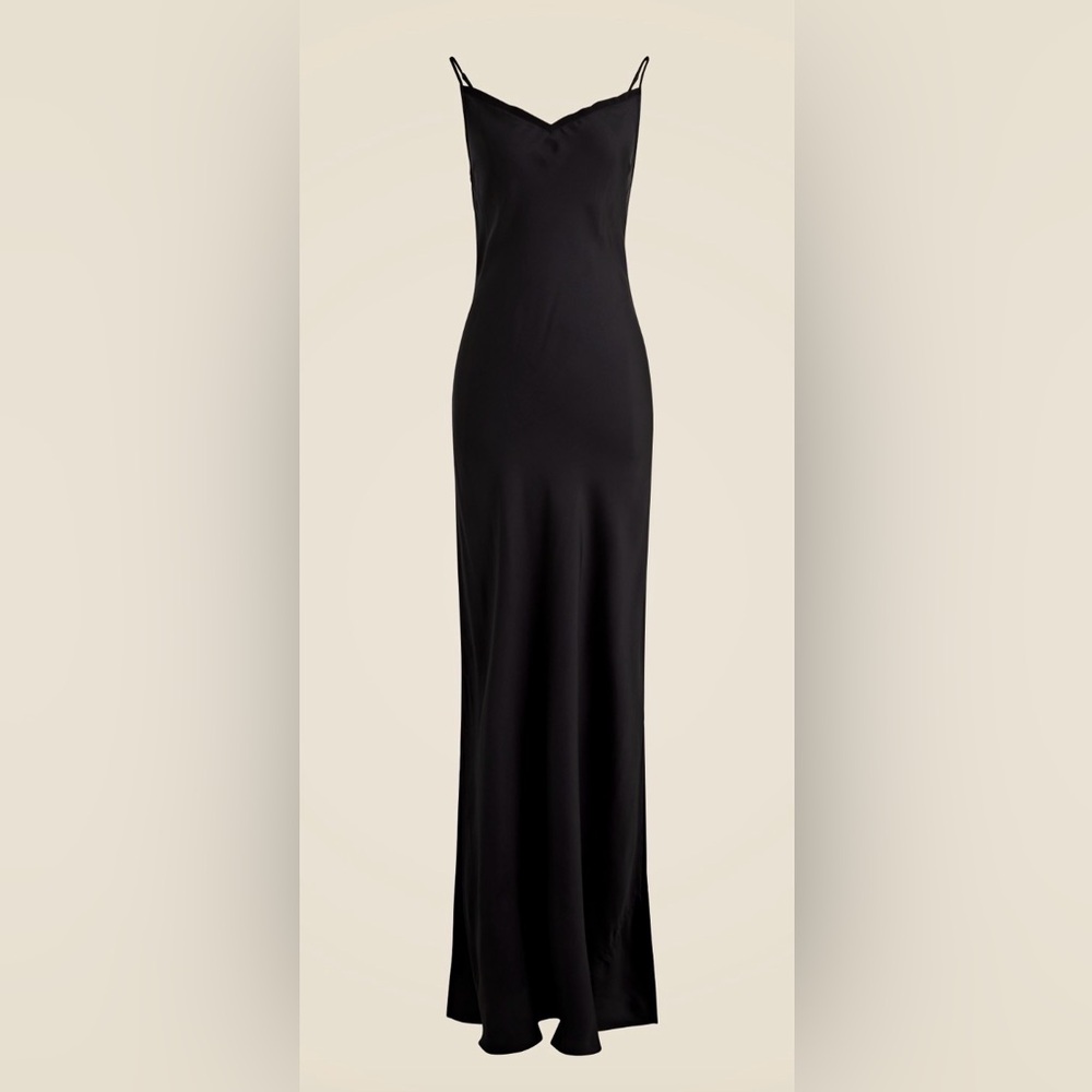 J Crew cowlback slip dress in satin Elegant Black Maxi